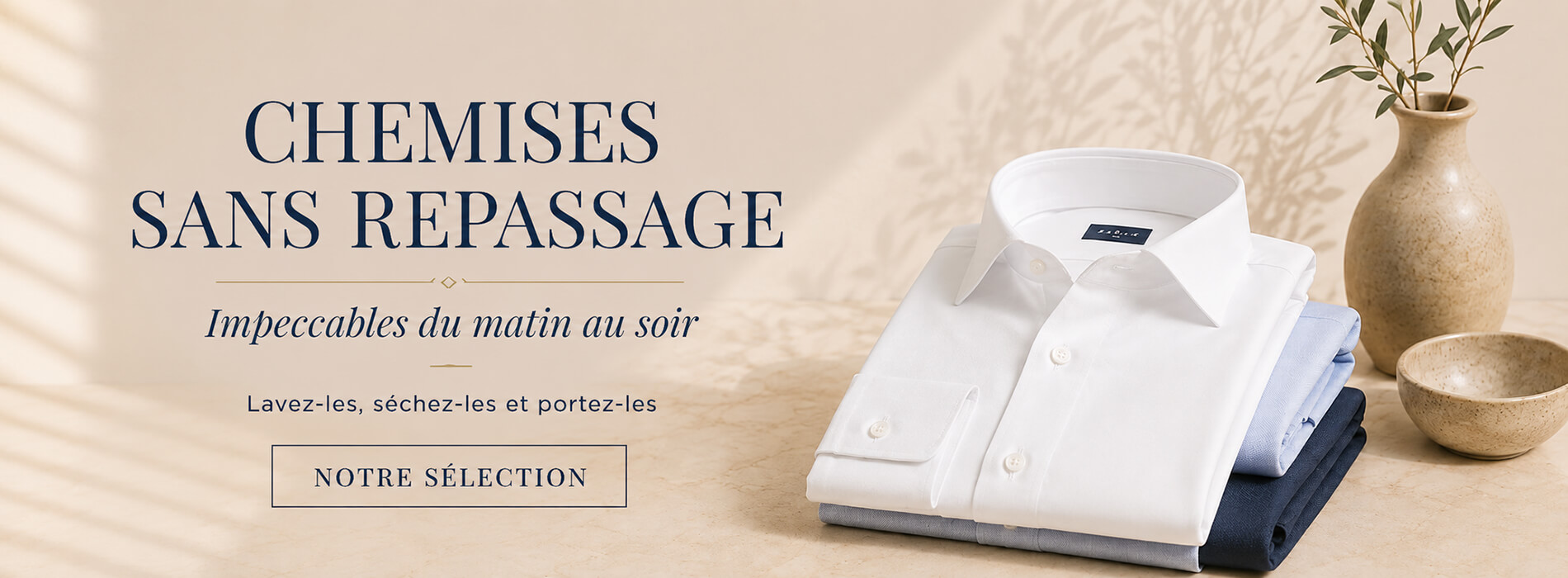 chemises sans repassage