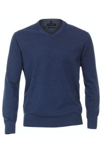 Pulls Homme Casamoda col en V Classic Uni  100 % coton d'hiver