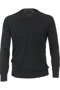 Pulls Homme Casamoda col en V Classic Uni  100 % coton d'hiver