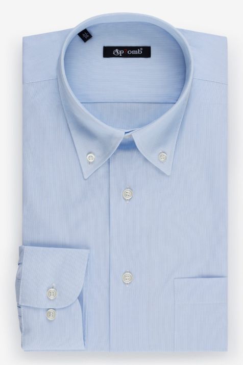 Camisa Hombre Aplomb Classic Lisa 100% algodón cuello Abotonado Manga larga