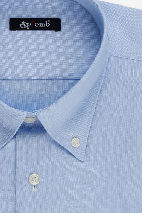 Camisa Hombre Aplomb Classic Lisa 100% algodón cuello Abotonado Manga larga