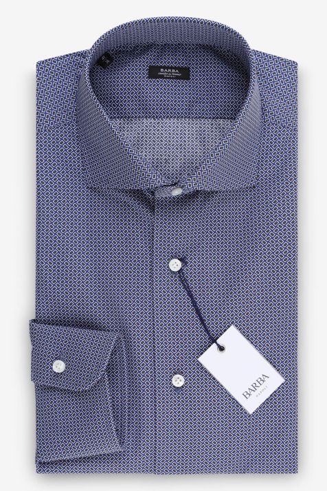 Camisa Hombre Barba Regular Diseño  100% algodón cuello Francés Manga larga