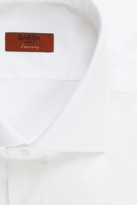 Camisa Hombre Barba Regular Lisa 100% algodón cuello Francés Manga larga