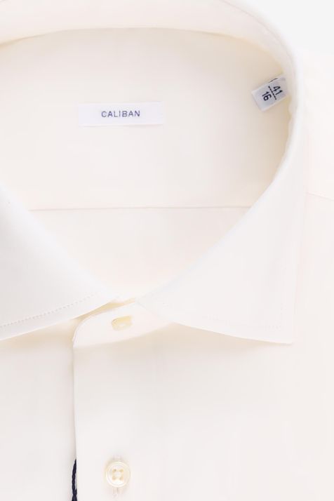 Men's Shirt Caliban Regular Plain 70% cotton 3% elastan 27% pa collar French Long sleeve