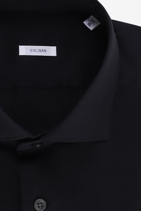 Chemise Homme Caliban Slim Uni 100% coton col Italien Manche longue