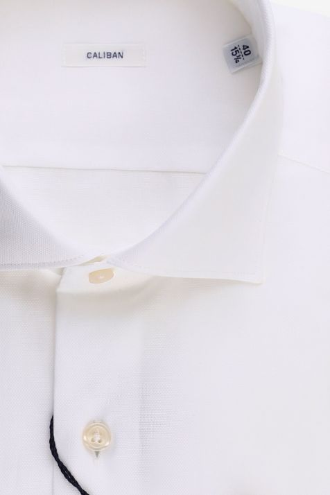 Men's Shirt Caliban Regular Plain 100% cotton collar French Long sleeve