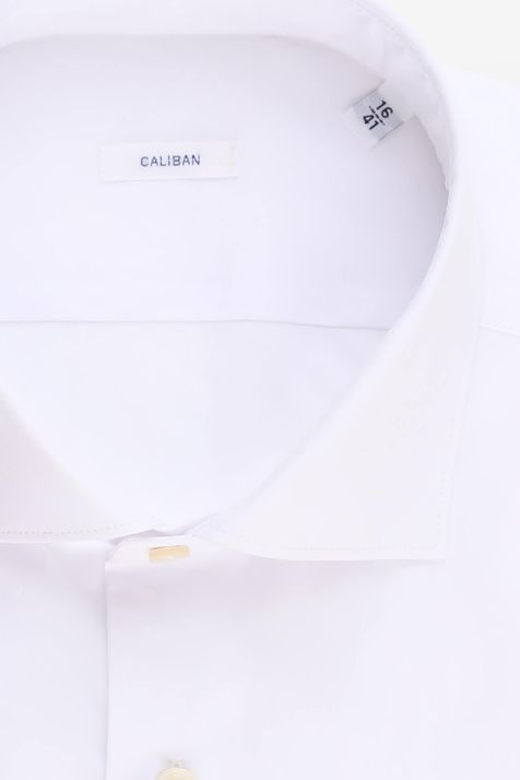 Chemise Homme Caliban Regular Uni 100% coton col Italien Manche longue