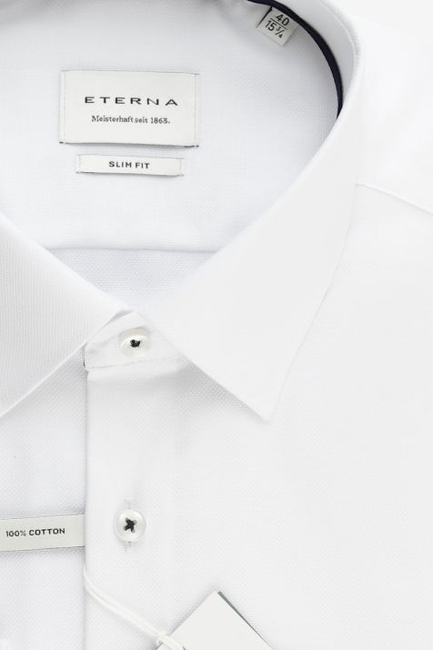 Men's Shirt Eterna Slim Plain 100% cotton collar Italian Long sleeve