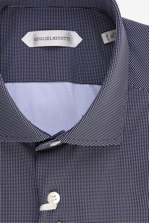 Men's Shirt Guglielminotti Regular Semi-plain 74% polyamide 26% ea collar French Long sleeve