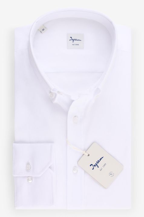 Chemise Homme Ingram Classic Uni 100% coton col Boutonné Manche longue