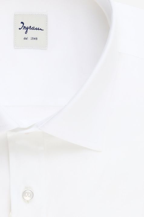 Camisa Hombre Ingram Classic Lisa 100% algodón cuello Francés Manga larga