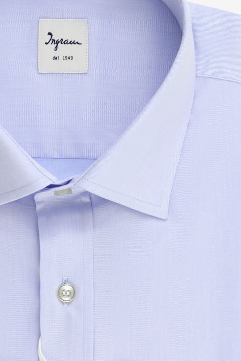 Camisa Hombre Ingram Classic Lisa 100% algodón cuello Francés Manga larga