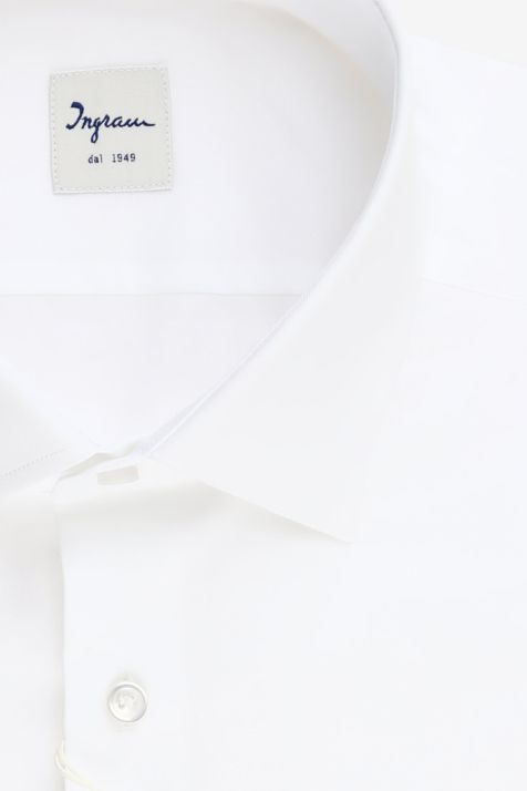 Camisa Hombre Ingram Regular Lisa 100% algodón cuello Francés Manga larga
