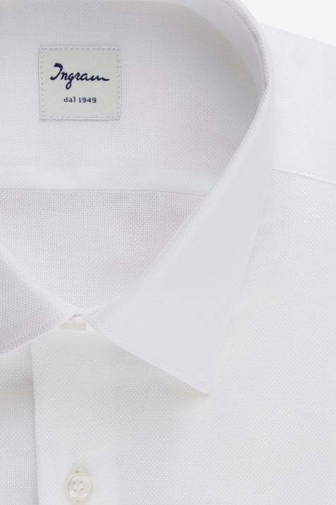 Hemd Herren Ingram Slim Einfarbig 100% Baumwolle kragen Italienisch Lange Ärmel