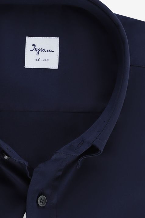 Camisa Hombre Ingram Classic Lisa 100% algodón cuello Abotonado Manga larga