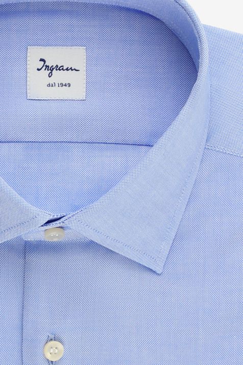 Camisa Hombre Ingram Regular Lisa 100% algodón cuello Francés Manga larga