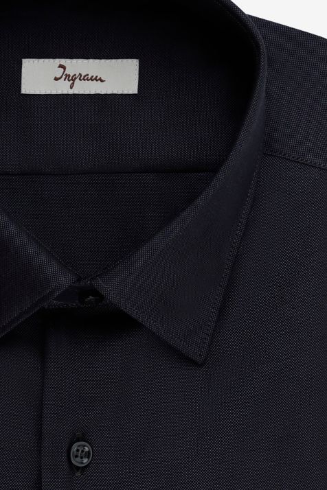 Men's Shirt Ingram Slim Semi-plain 100% cotton collar Italian Long sleeve