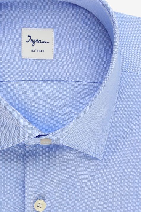 Hemd Herren Ingram Slim Einfarbig 100% Baumwolle kragen Französisch Lange Ärmel