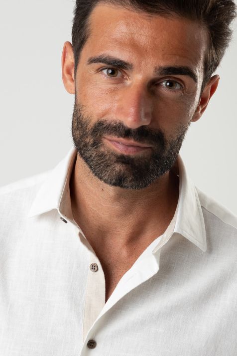 Hemd Herren Ingram Slim Einfarbig 100% Baumwolle kragen Italienisch Lange Ärmel
