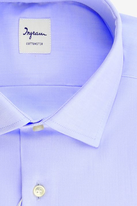 Chemise Homme Ingram Regular Sans Repassage Uni 100% coton col Italien Manche longue