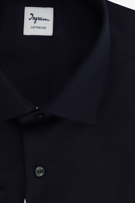 Men's Shirt Ingram Slim Not Iron Plain 100% cotton collar French Long sleeve