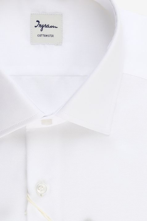 Chemise Homme Ingram Regular Sans Repassage Uni 100% coton col Italien Manche longue