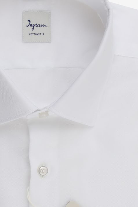 Hemd Herren Ingram Slim Bügelfreie Einfarbig 100% Baumwolle kragen Französisch Lange Ärmel