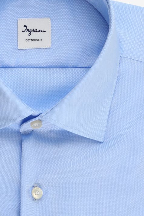 Camisa Hombre Ingram Slim No Plancha Lisa 100% algodón cuello Francés Manga larga