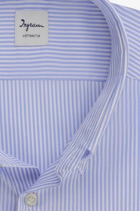 Camisa Hombre Ingram Regular No Plancha Rayas 100% algodón cuello Abotonado Manga larga
