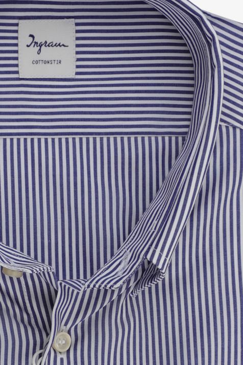 Camisa Hombre Ingram Regular No Plancha Rayas 100% algodón cuello Abotonado Manga larga