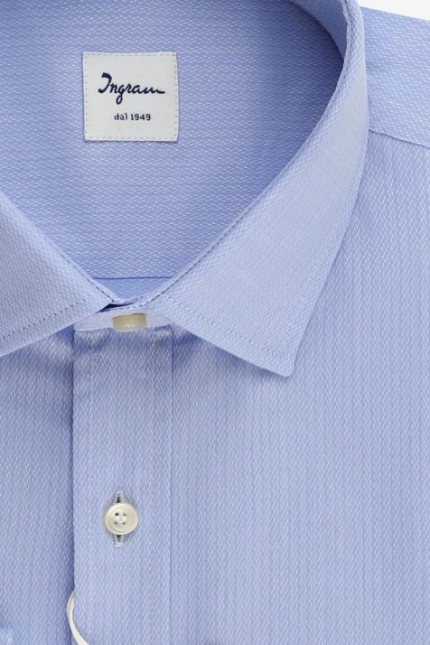 Hemd Herren Ingram Classic Halb Unifarben 100% Baumwolle kragen Französisch Lange Ärmel