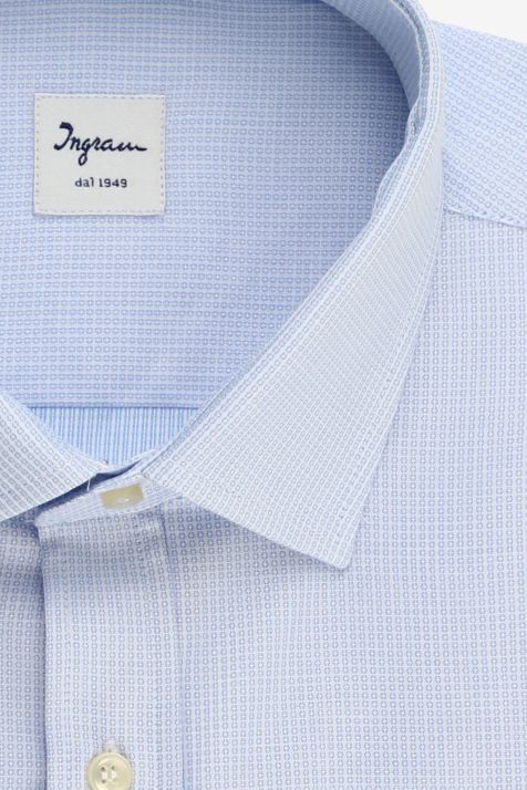 Hemd Herren Ingram Classic Halb Unifarben 100% Baumwolle kragen Französisch Lange Ärmel