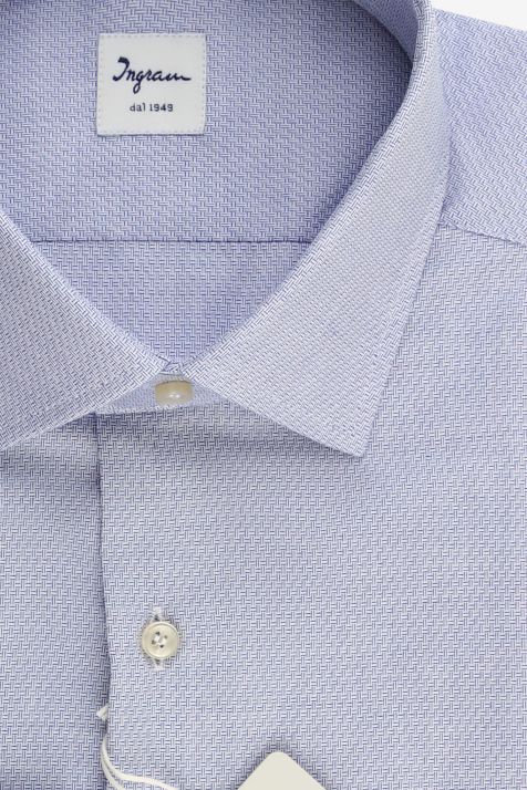 Hemd Herren Ingram Regular Halb Unifarben 100% Baumwolle kragen Französisch Lange Ärmel