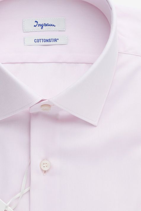 Men's Shirt Ingram Slim Not Iron Plain 100% cotton collar Italian Long sleeve