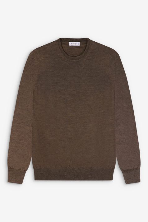 Strickwaren Herren Kangra Rundhalsausschnitt Regular Einfarbig 100% Merinowolle
