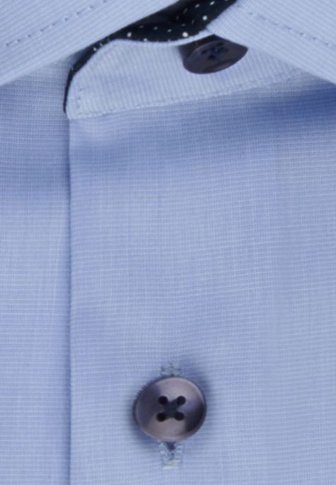 Men's Shirt Seidensticker Regular Not Iron Plain collar Italian Long sleeve
