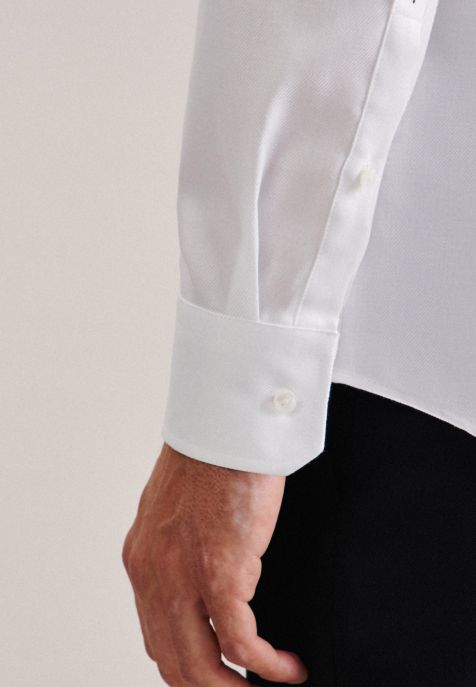 Men's Shirt Seidensticker Slim Plain collar Italian Long sleeve