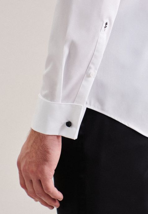Hemd Herren Seidensticker Slim Bügelfreie Einfarbig kragen Kläppchenkragen Lange Ärmel