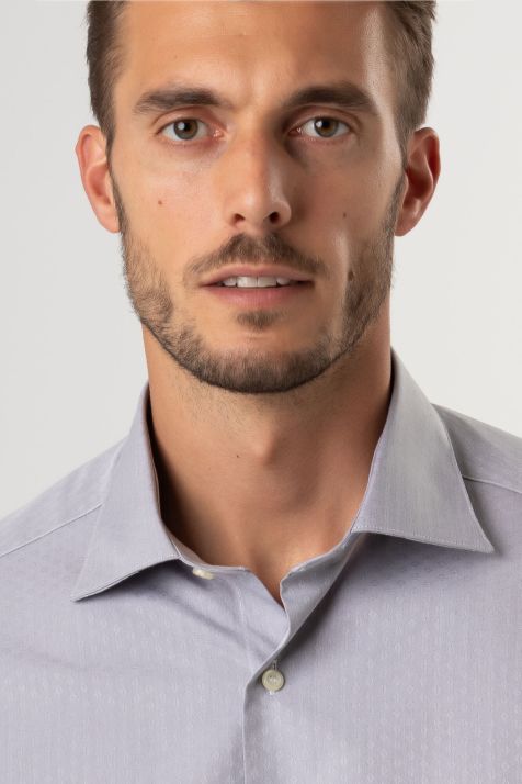Hemd Herren Aplomb Regular Halb Unifarben 100% Baumwolle kragen Italienisch Lange Ärmel