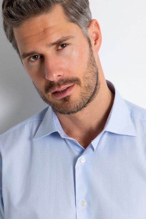 Camisa Hombre Aplomb Regular Cuadros 100% algodón cuello Italiano Manga larga