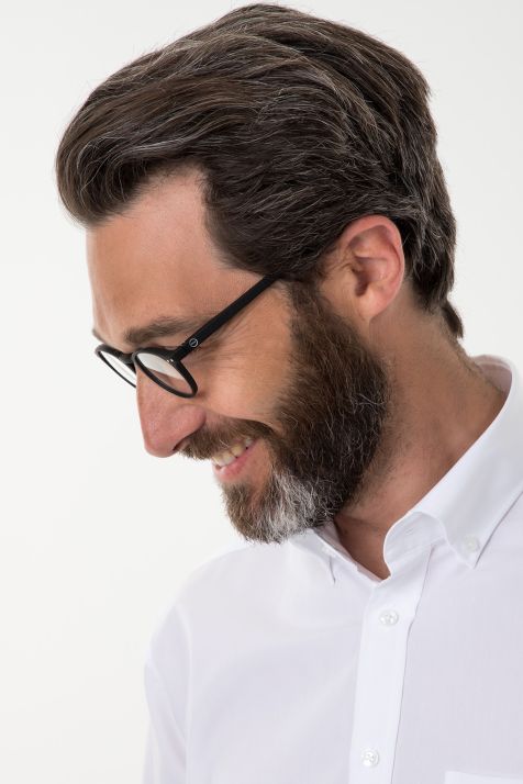 Men's Shirt Seidensticker Classic Not Iron Plain 100% cotton collar Button down Short sleeve