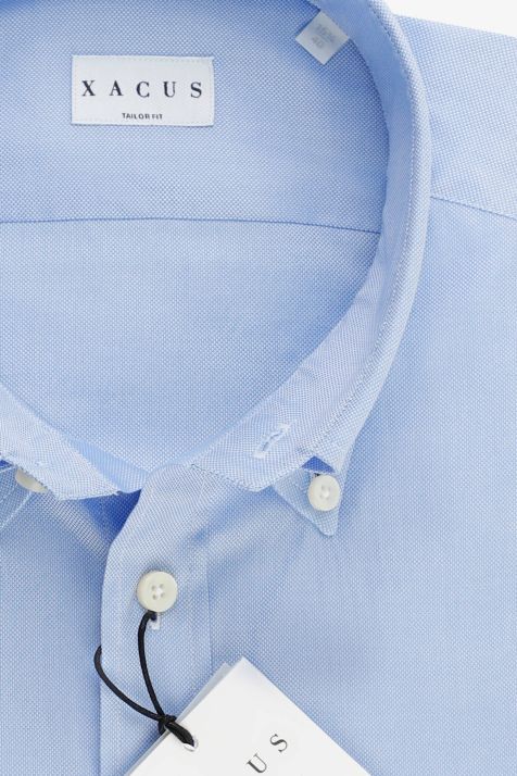 Hemd Herren Xacus Regular Einfarbig 100% Baumwolle kragen Button-Down Lange Ärmel
