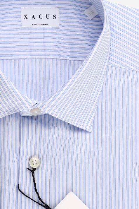 Men's Shirt Xacus Classic Stripe 100% cotton collar French Long sleeve