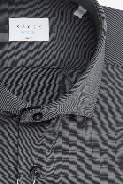 Men's Shirt Xacus Slim Plain  87% polyamide 13% elastane collar French Long sleeve