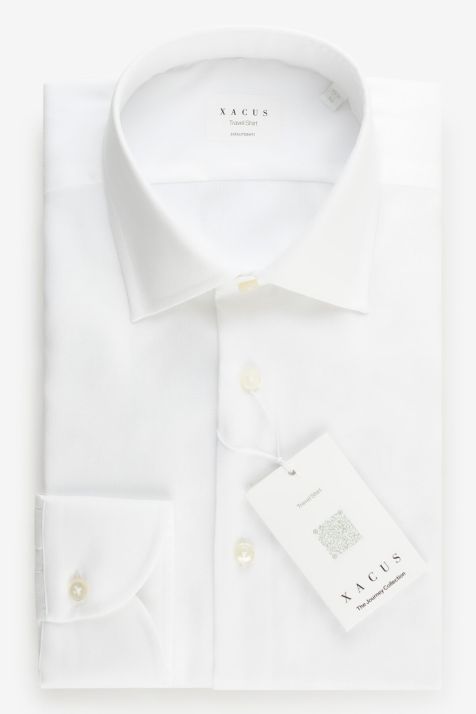 Chemise Homme Xacus Classic Sans Repassage Uni 100% coton col Italien Manche longue