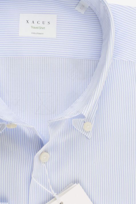 Hemd Herren Xacus Classic Bügelfreie Streifen 100% Baumwolle kragen Französisch Lange Ärmel