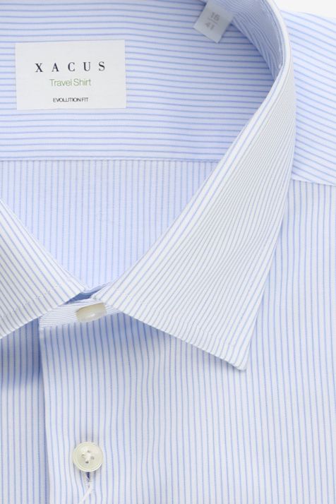 Men's Shirt Xacus Classic Not Iron Stripe 100% cotton collar French Long sleeve