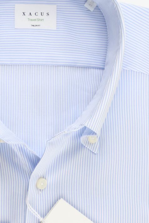Men's Shirt Xacus Regular Not Iron Stripe 100% cotton collar Button down Long sleeve