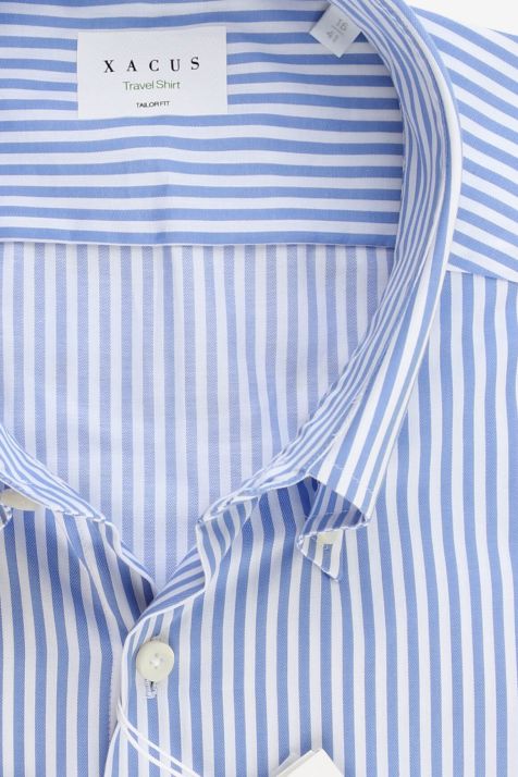 Chemise Homme Xacus Regular Sans Repassage Rayures 100% coton col Boutonné Manche longue