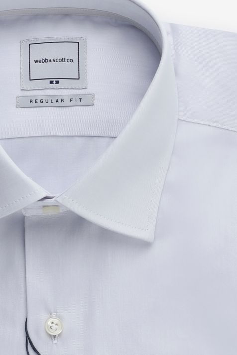 Men's Shirt Webb & Scott Regular Plain 100% cotton collar Italian Long sleeve